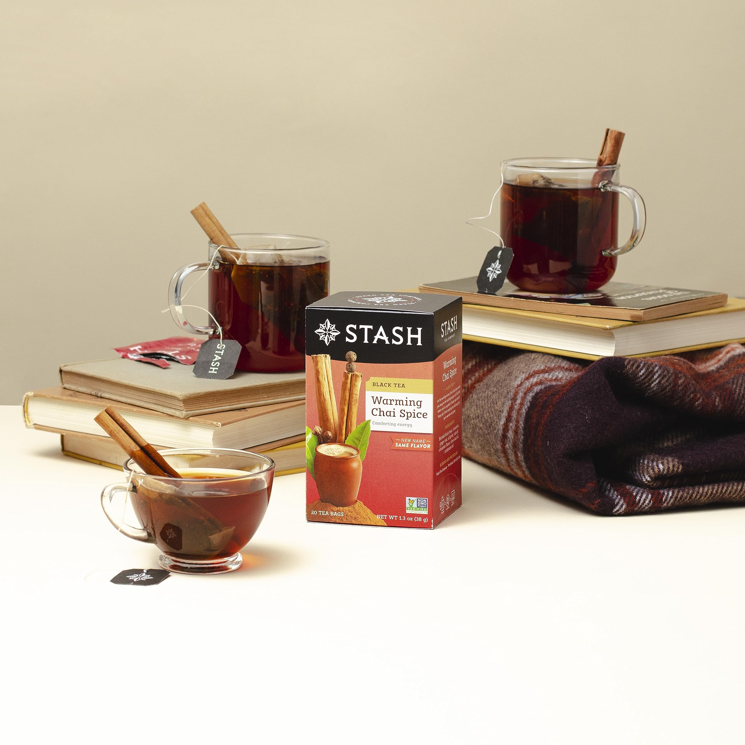 Stash Tea Chai Spice in a cozy mug, ready for sipping