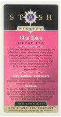 Stash Tea Chai Spice Decaf tea pot view captures rich color and calming flavor profile.