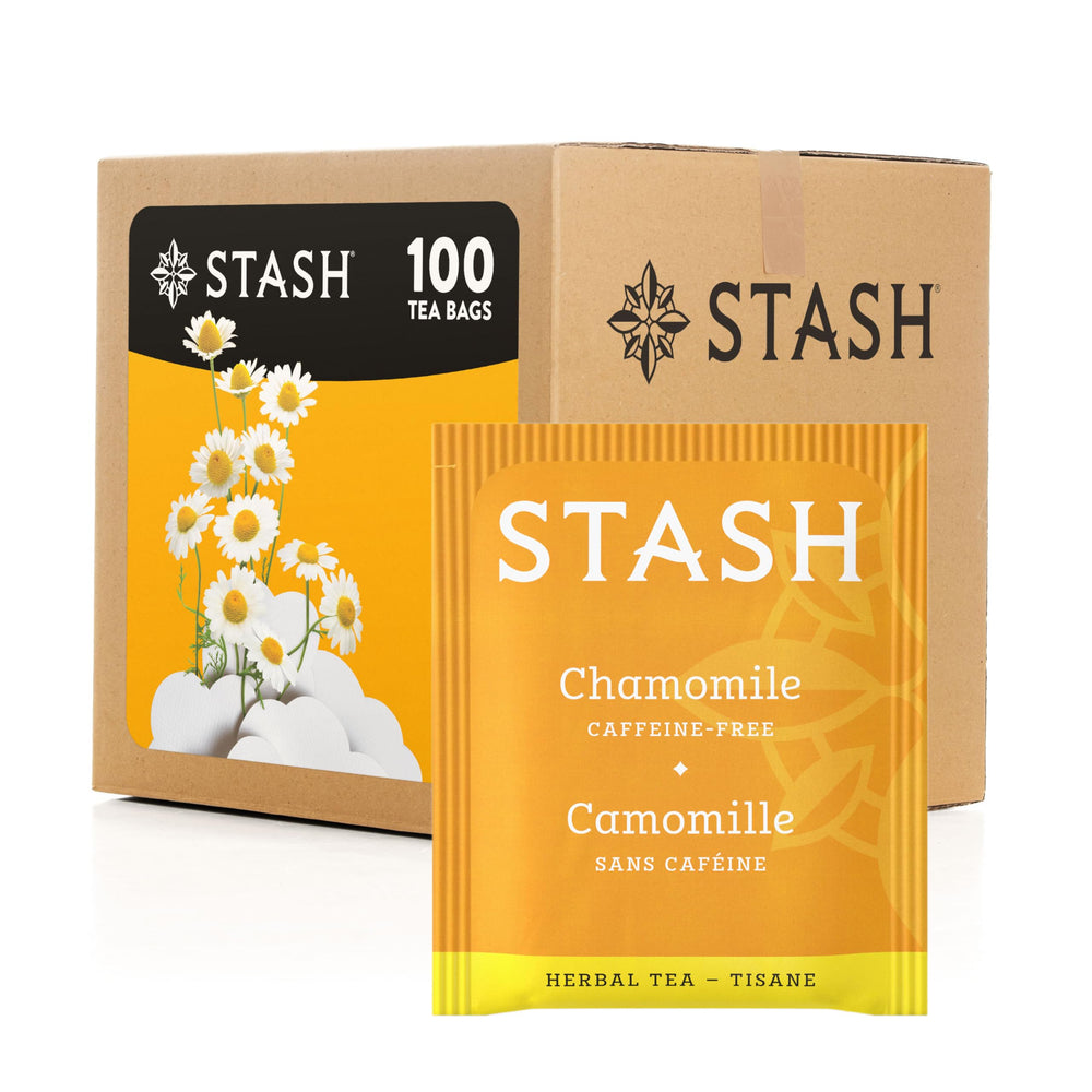 Stash Chamomile Tea bag close-up showing calming aroma