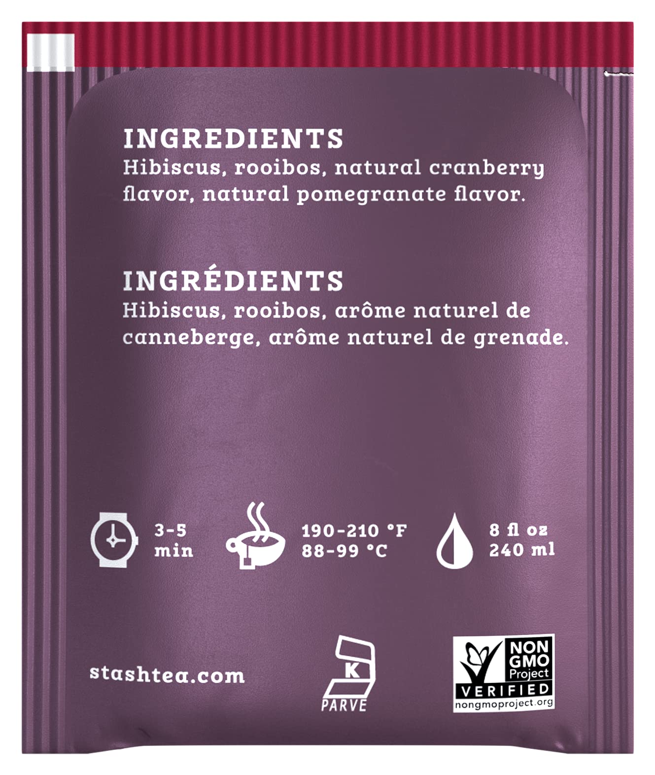 Six-box pack of Stash Tea Cranberry Pomegranate keeps your pantry well stocked.