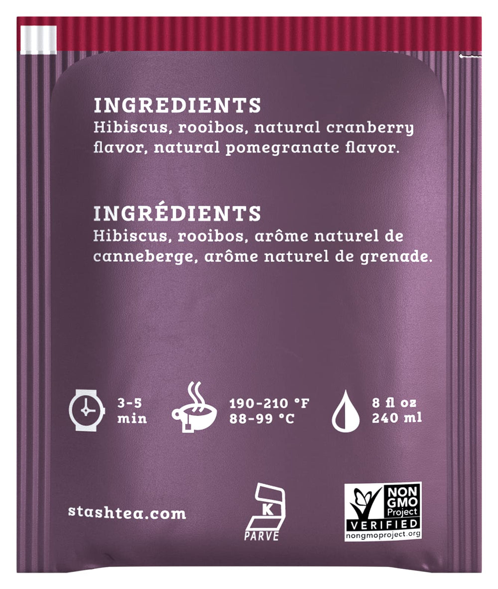 Six-box pack of Stash Tea Cranberry Pomegranate keeps your pantry well stocked.