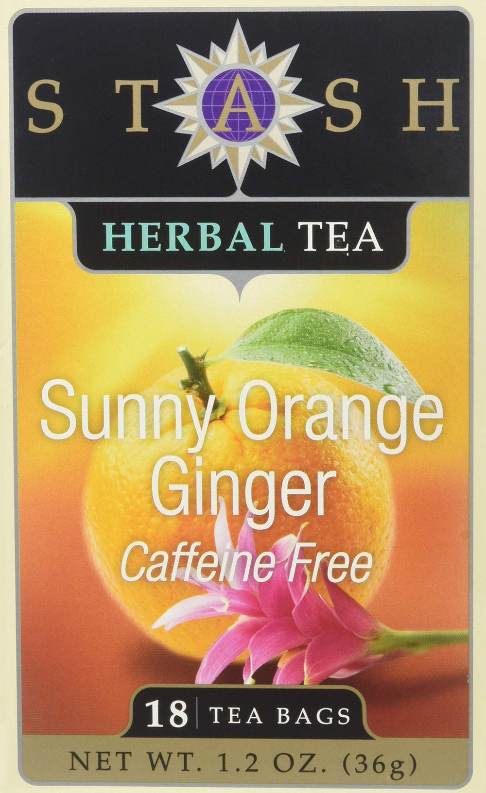 Stash Ginger Orange tea bags closeup showing natural ingredients for a bright pick-me-up.