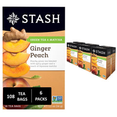 Stash Tea ginger peach green tea box, ideal for a comforting daily ritual