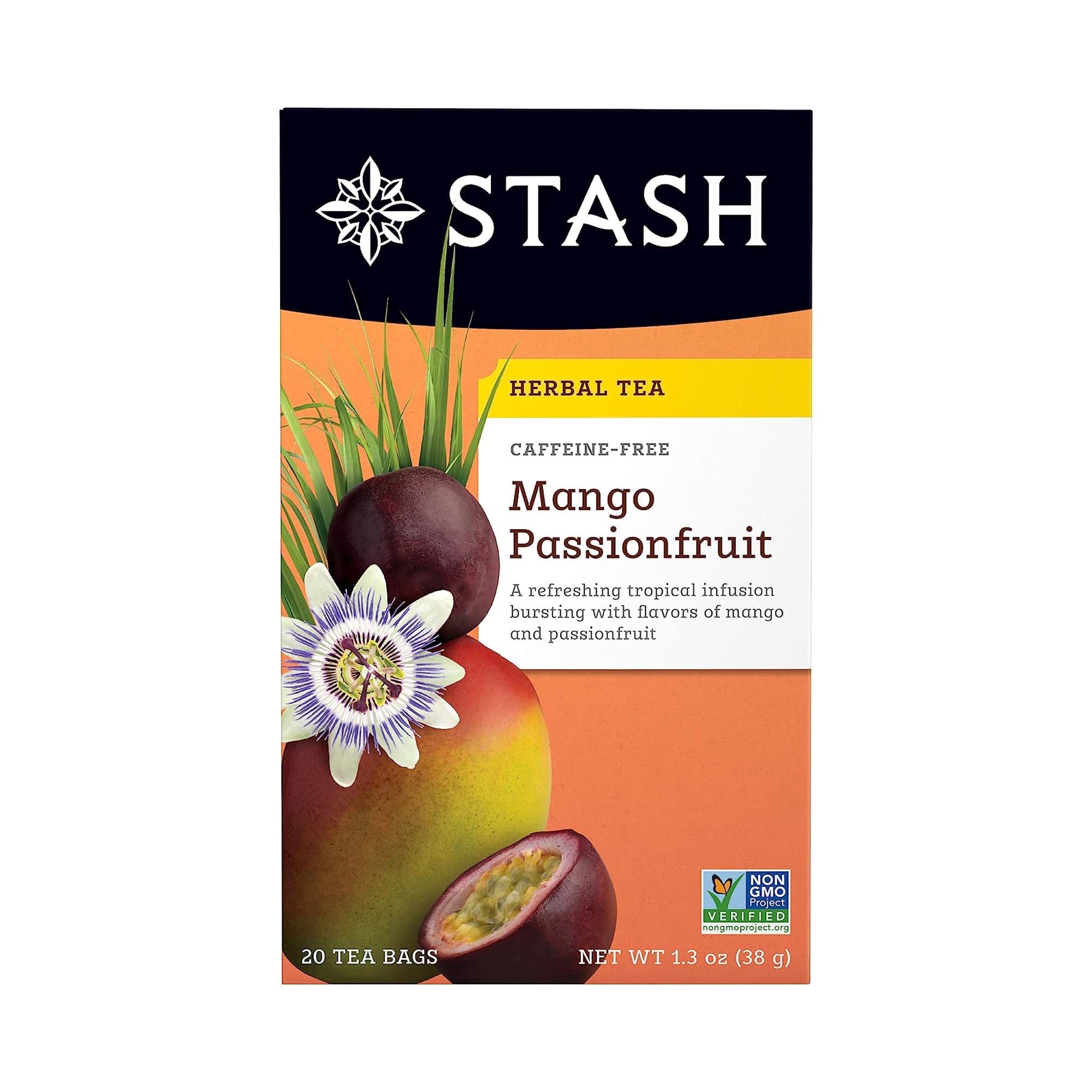 Stash Mango Passion Fruit packaging showcases premium quality.