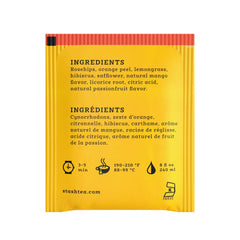 Stash Mango Passionfruit foil-wrapped tea bags keep flavor fresh.