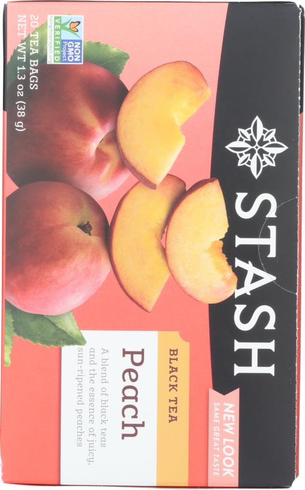 Stash Peach Tea steeping in a cup, vibrant peach aroma