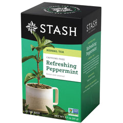 Stash Peppermint Tea cup steaming delivers a refreshing mint aroma for a quick break