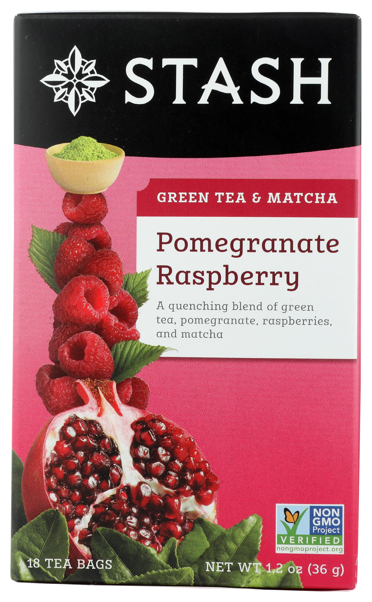 Stash Pom Raspberry Matcha tea box for quick daily pick-me-up