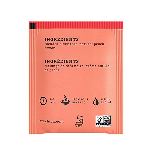 Stash Tea variety range shows many flavors beyond peach black tea.
