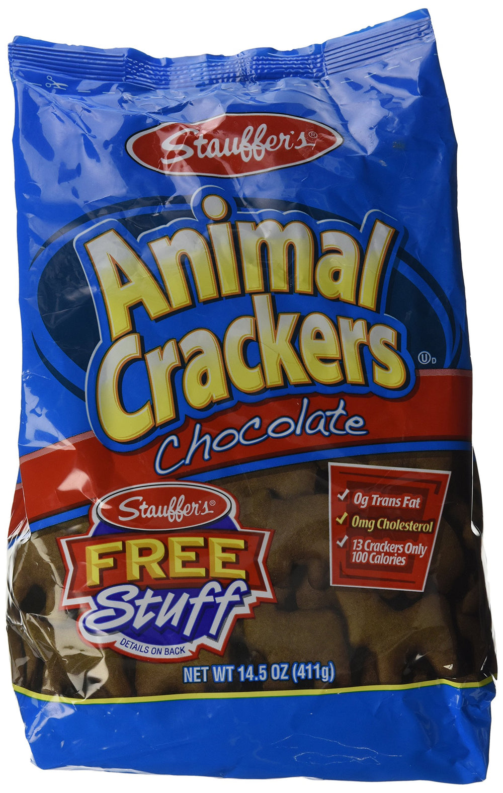 Stauffer's Animal Crackers Chocolate front view highlights kid-friendly snack option
