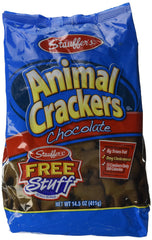 Stauffer's Animal Crackers Chocolate front view highlights kid-friendly snack option