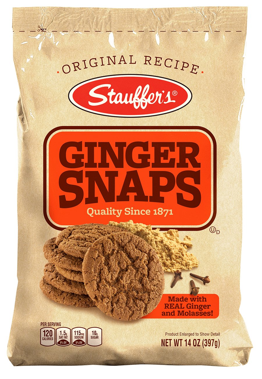 Stauffer's Ginger Snaps bag with resealable pouch for freshness