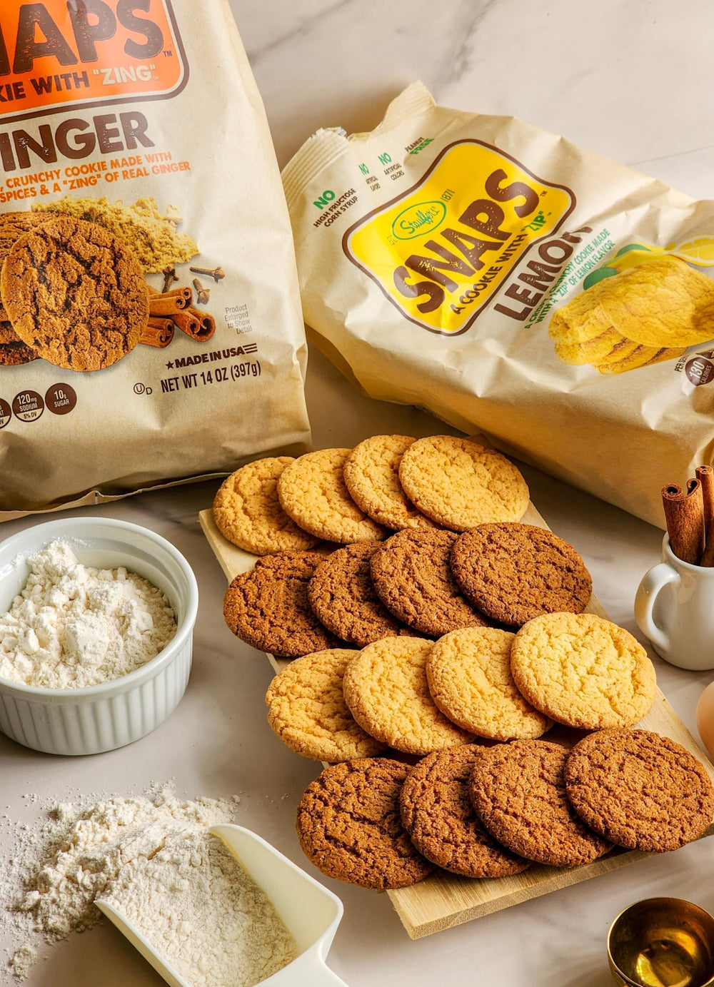 Cookies arranged on a dessert plate for serving with STAUFFERS Ginger SNAPS