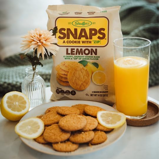 STAUFFER'S Lemon SNAPS complementing vanilla ice cream for a lemon twist