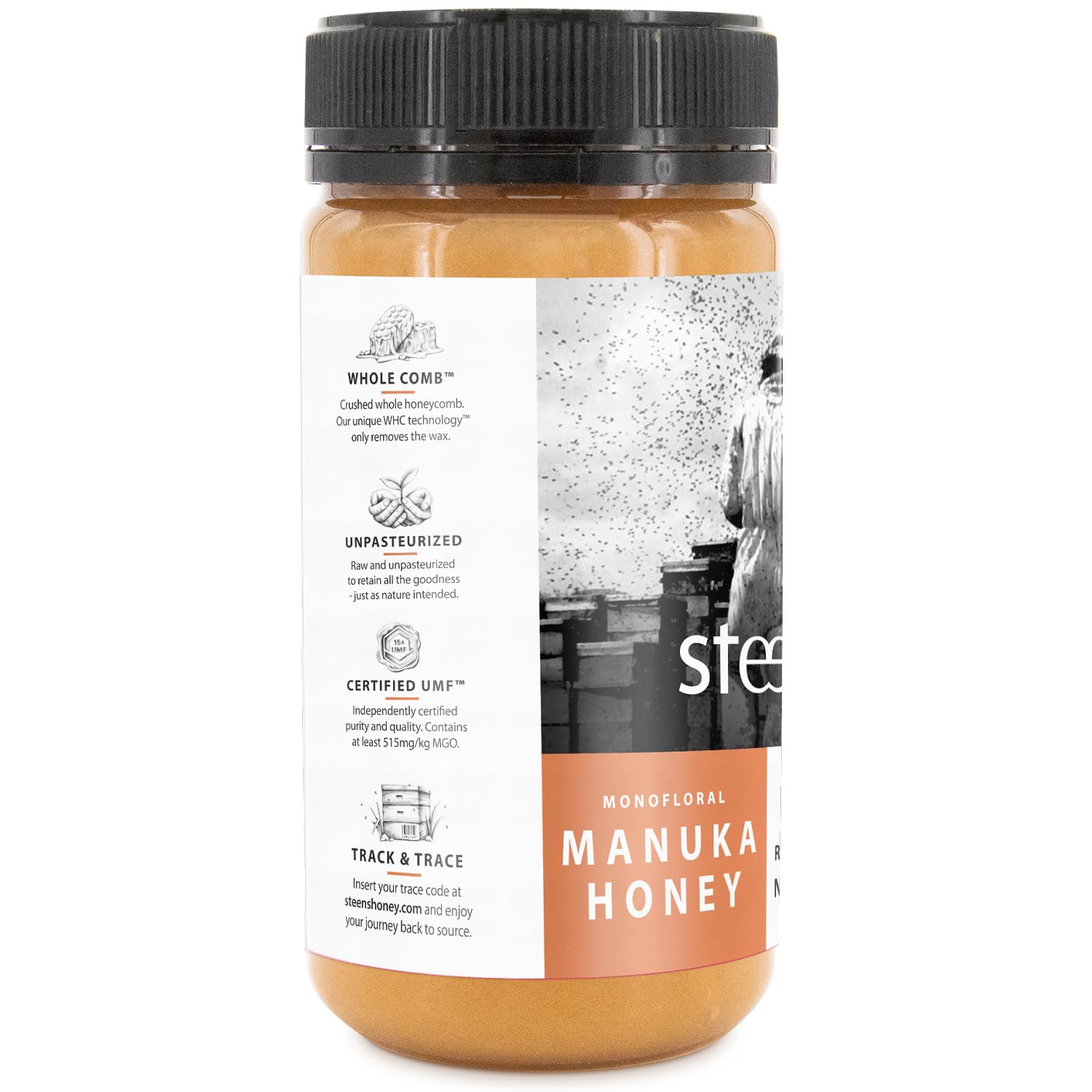 Steens Manuka Honey spoon glide invites easy drizzle on toast or yogurt.