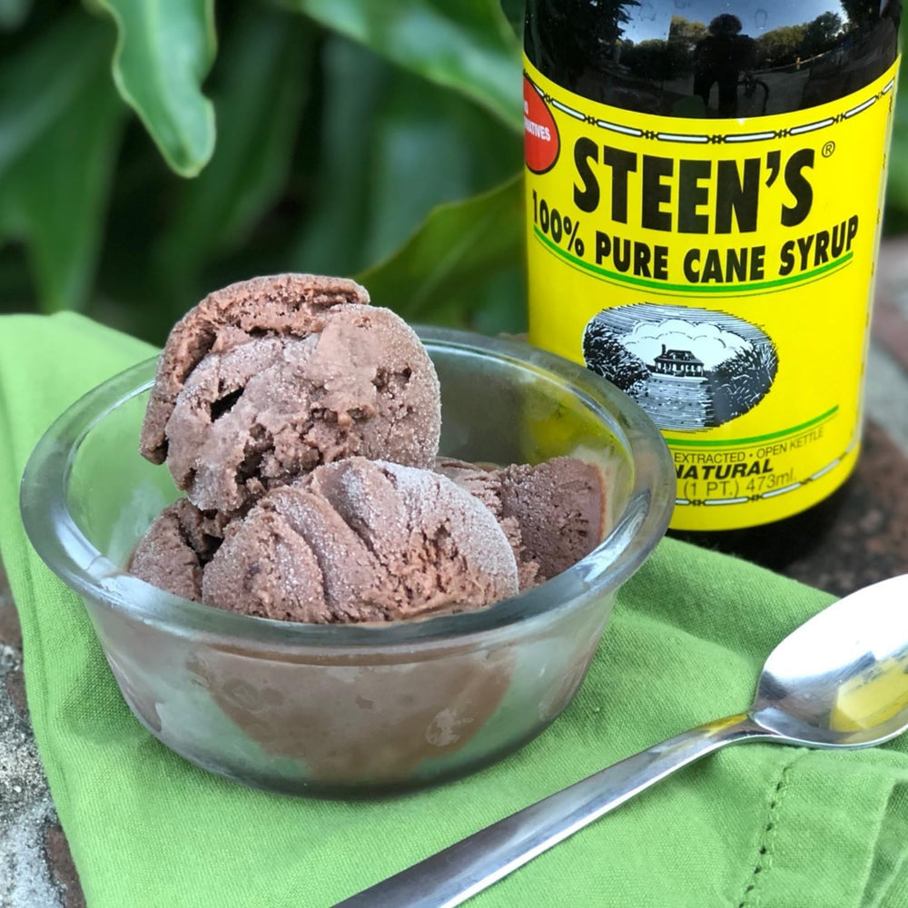 Steen's Pure Cane Syrup used in bread pudding for dessert.