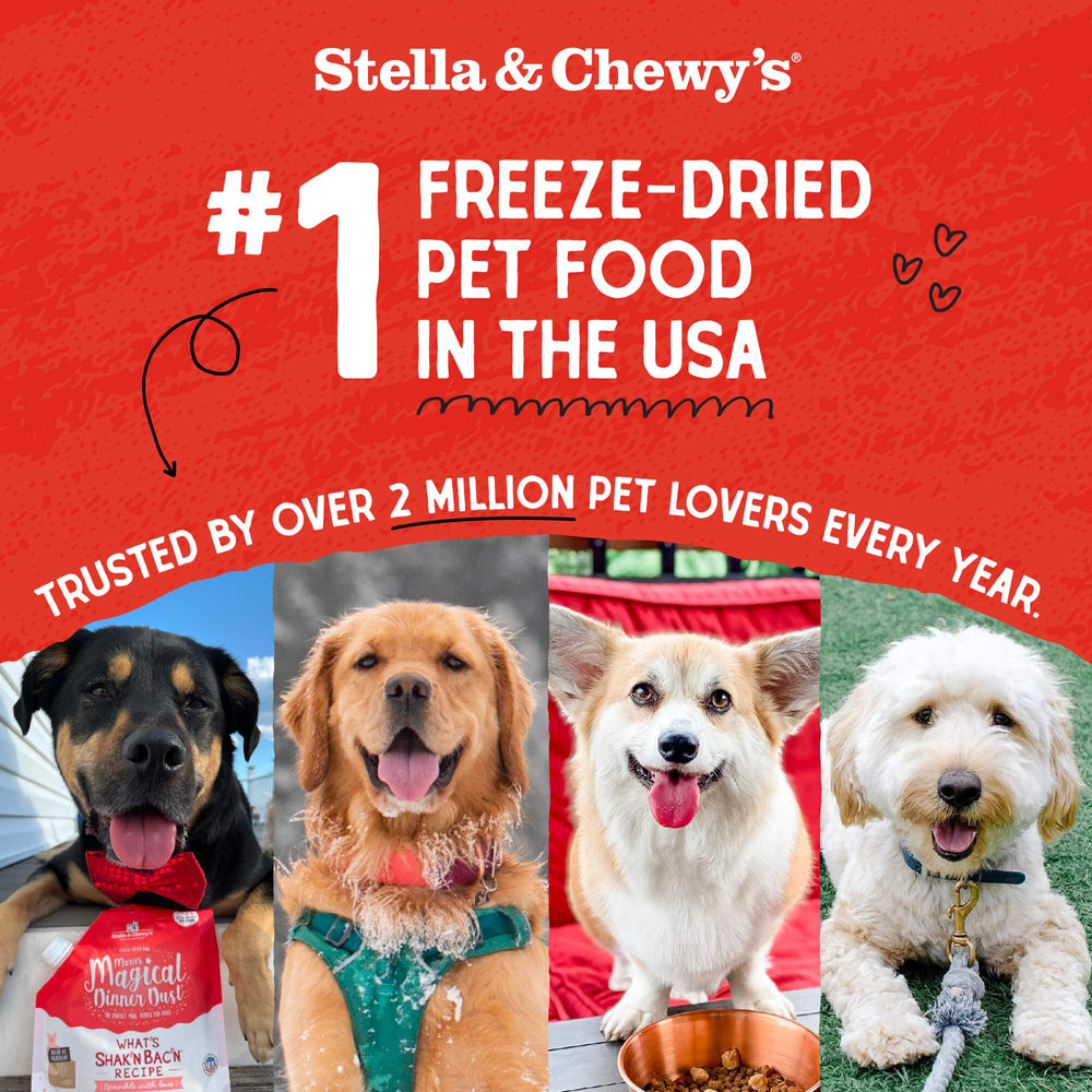 Stella & Chewy's supr beef mixer 1oz packaging back view highlights portion control.