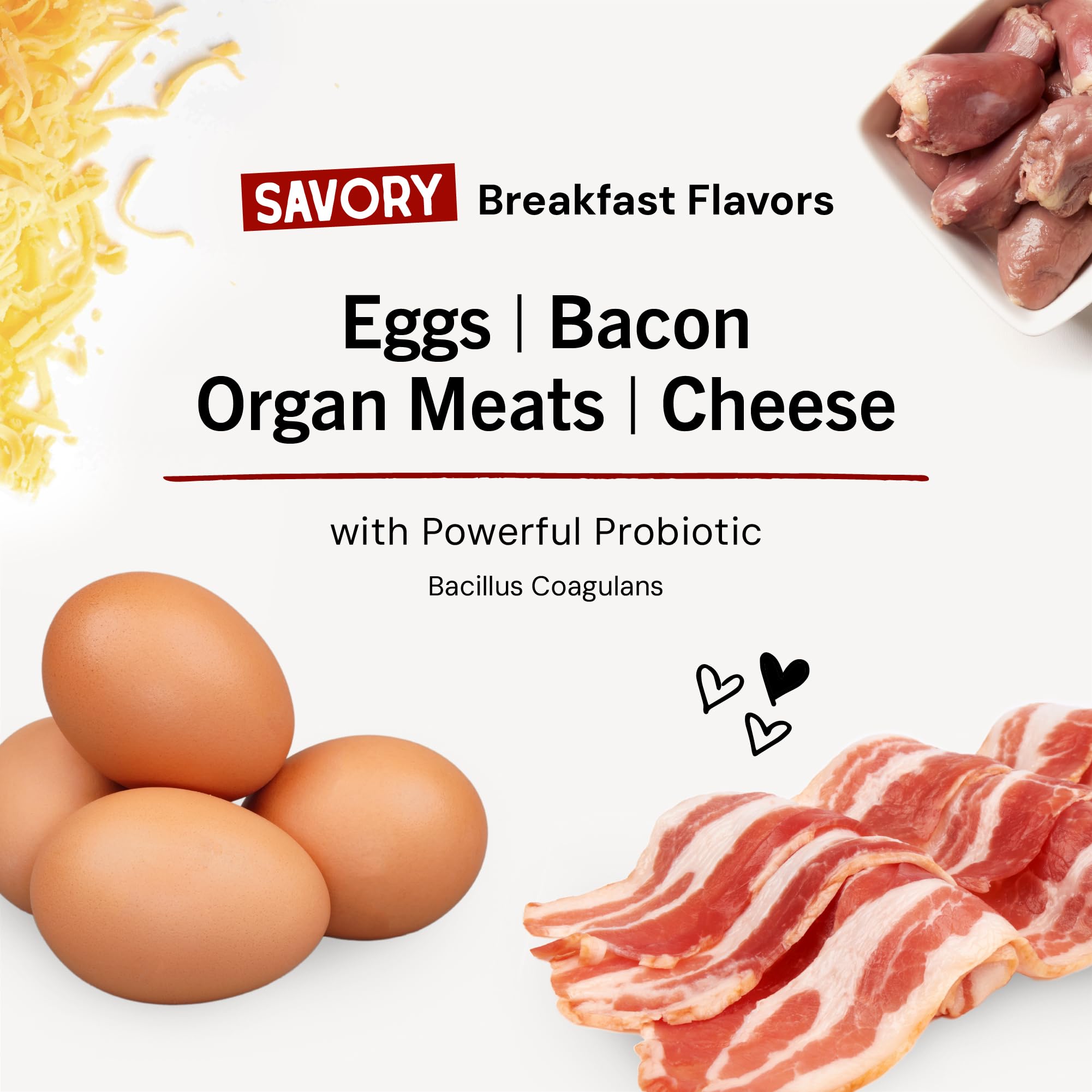 Stella and Chewys Topper bacon egg cheese label closeup highlighting ingredients