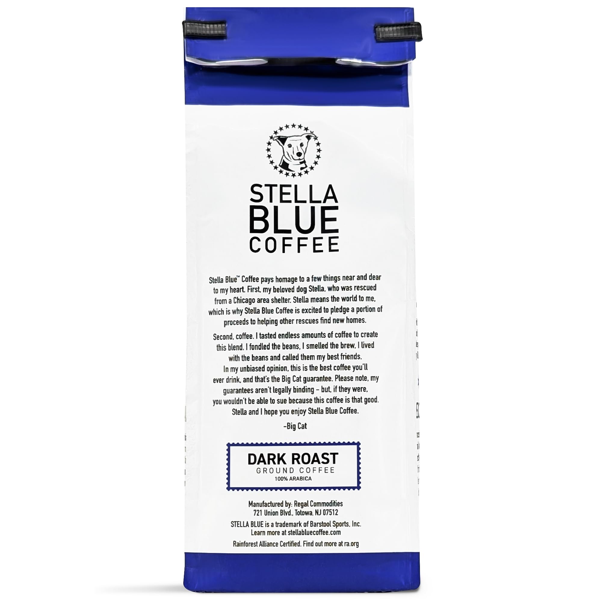 Stella Blue Electric Avenue packaging on shelf signals freshness and aroma.