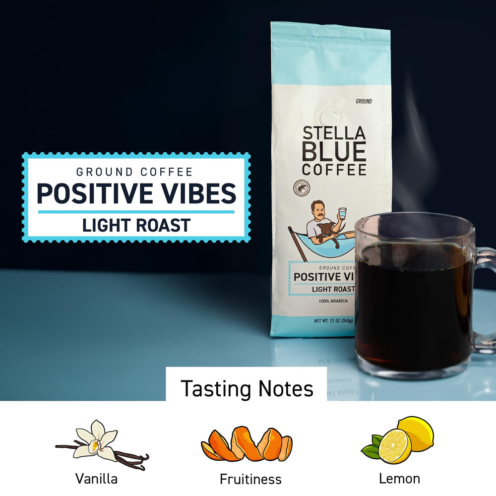 Stella Blue Light Roast with Vanilla and Fruity Notes cup promotes a refreshing sip.