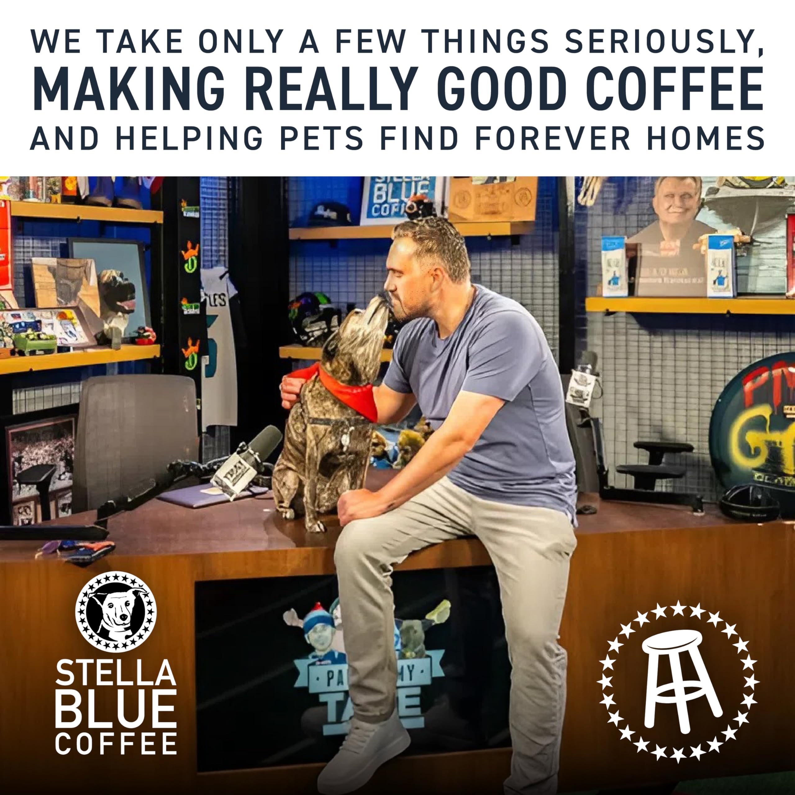 Stella Blue We Brew to Rescue graphic emphasizes community support