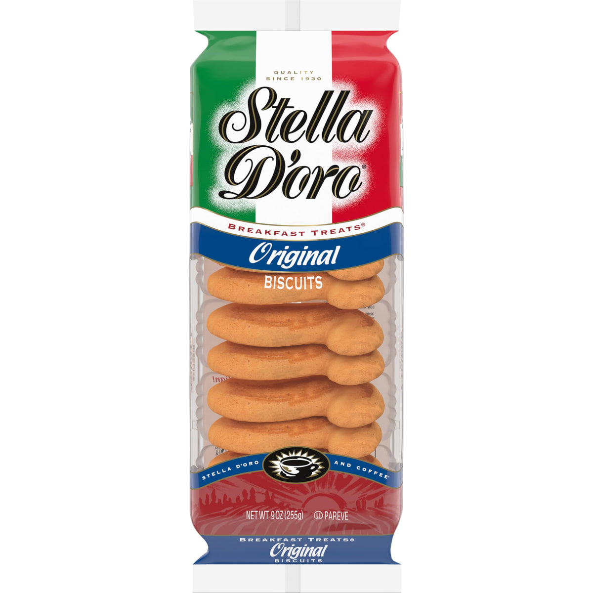 Stella D'oro original breakfast treats on a coffee plate for a perfect breakfast pairing.