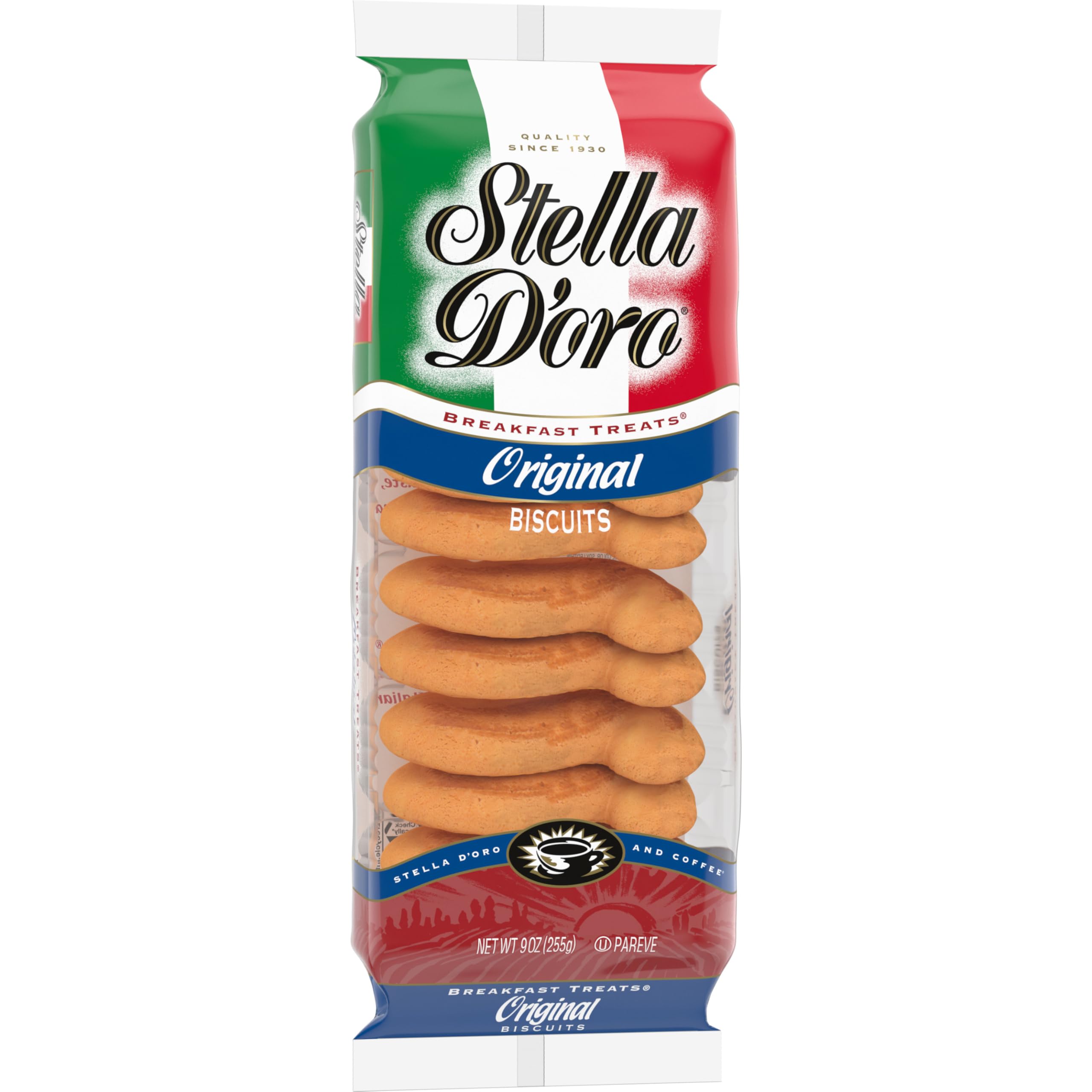 Stella D'oro pack includes 12 cookies, offering value for sharing.
