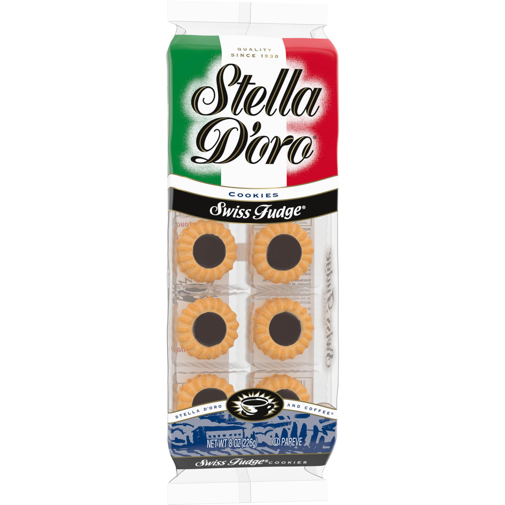 Stella D'oro Swiss Fudge cookies pair with coffee time and conversation.