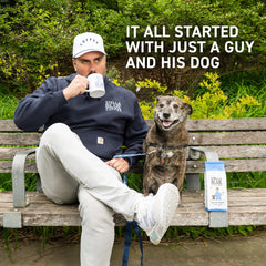 Steaming cup of Stella Blue Big Cat Blend showcases smooth balanced medium roast.