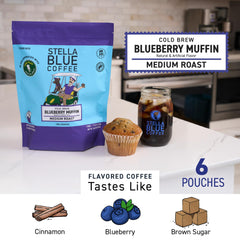 Stella Blue medium roast Arabica coffee offers a balanced, full-bodied cup.