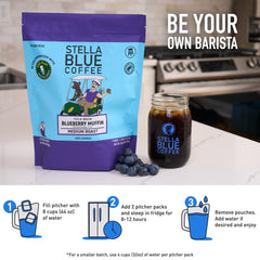 Stella Blue six brew packets simplify cold brew without mess.
