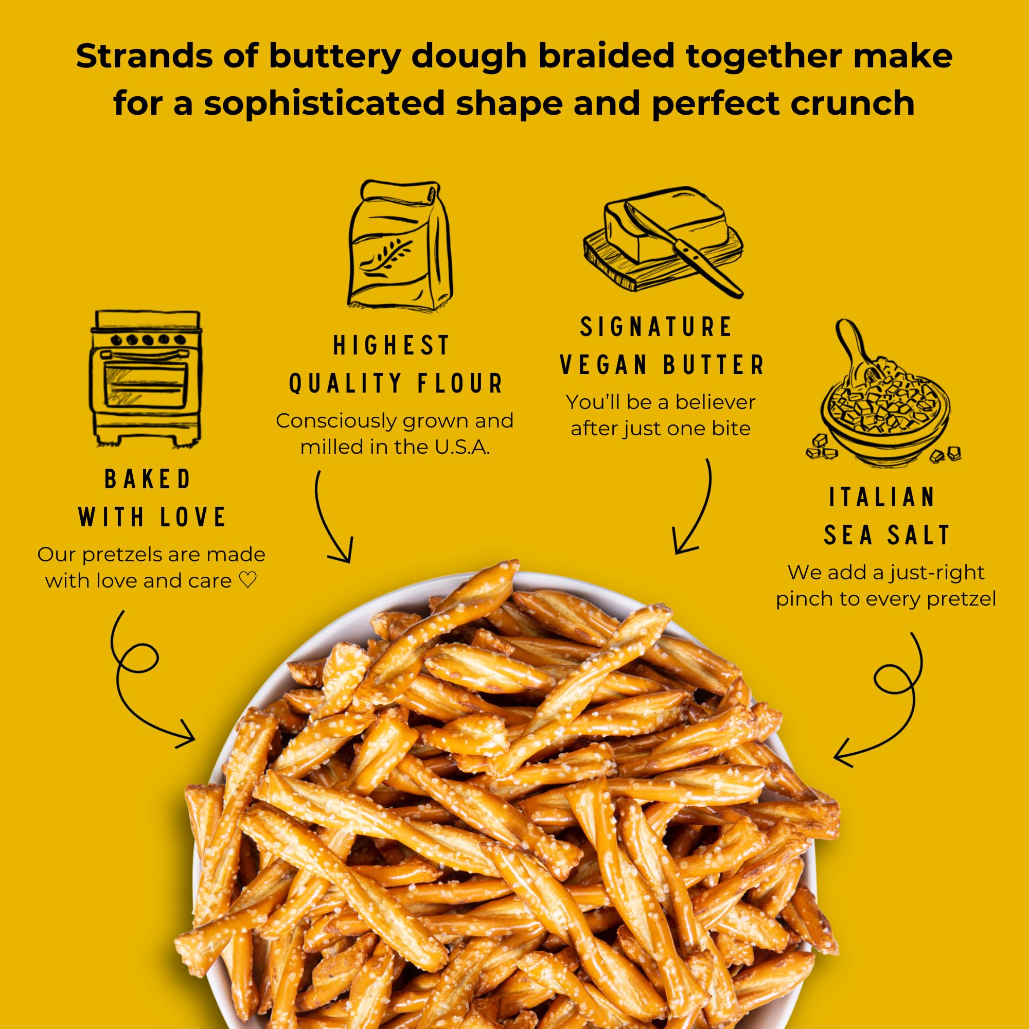 Stellar Snacks Pretzel Braids braided dough view, elegant shape and crave-worthy crunch
