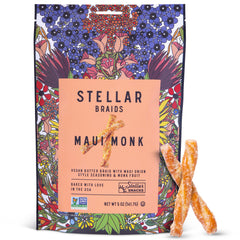 Stellar Snacks Maui Monk Sweet Onion pretzel braids six-pack display for easy sharing.