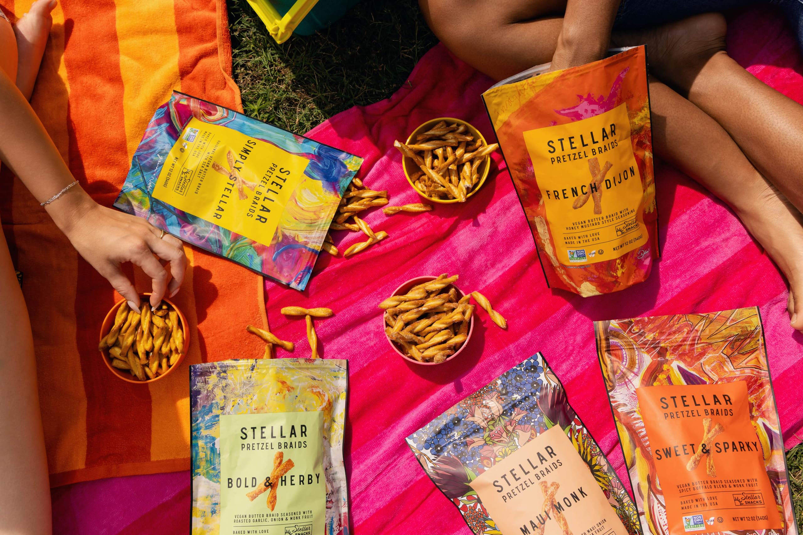 Stellar Snacks pretzel sticks variety pack for sharing