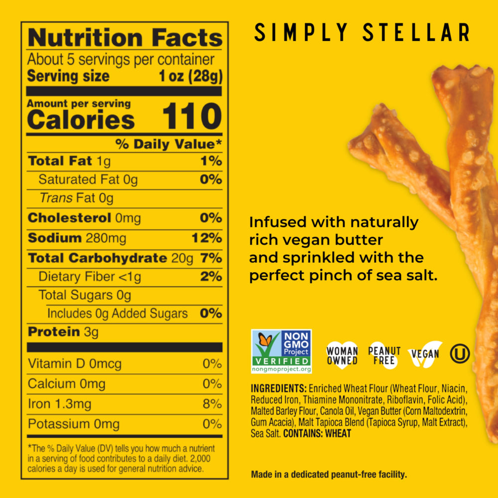Stellar Snacks US-made pretzels baked daily for quality