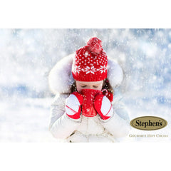 Stephen's Candycane hot cocoa powder in cup shows creamy chocolate and peppermint aroma.