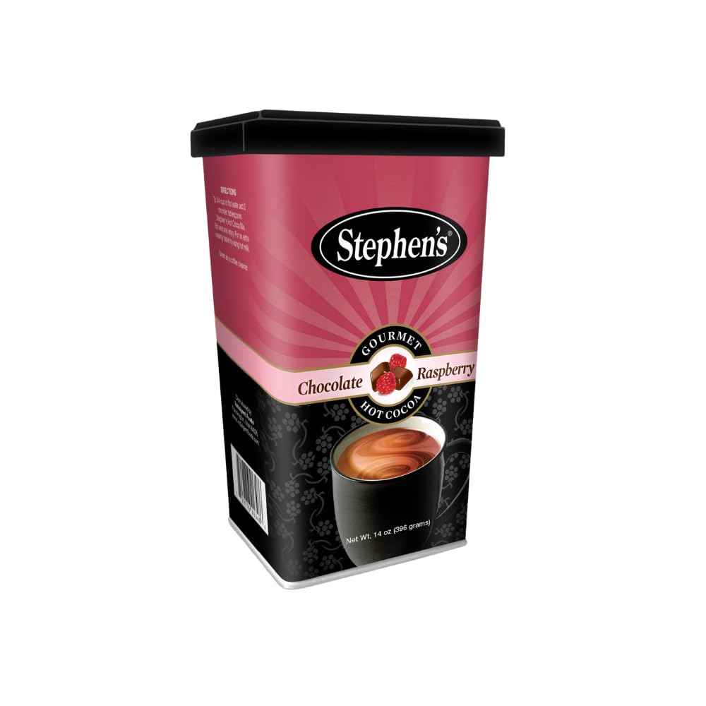 Stephen's Raspberry Hot Cocoa cup delivers rich, creamy chocolate for a cozy office break.