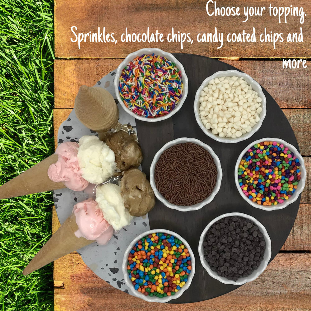 Sterns Bakery display of treats using rainbow candy coated chips inspires party ideas