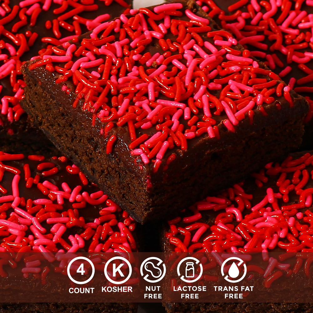 Stern's Bakery valentines brownies wrapped for freshness, ideal gift option.