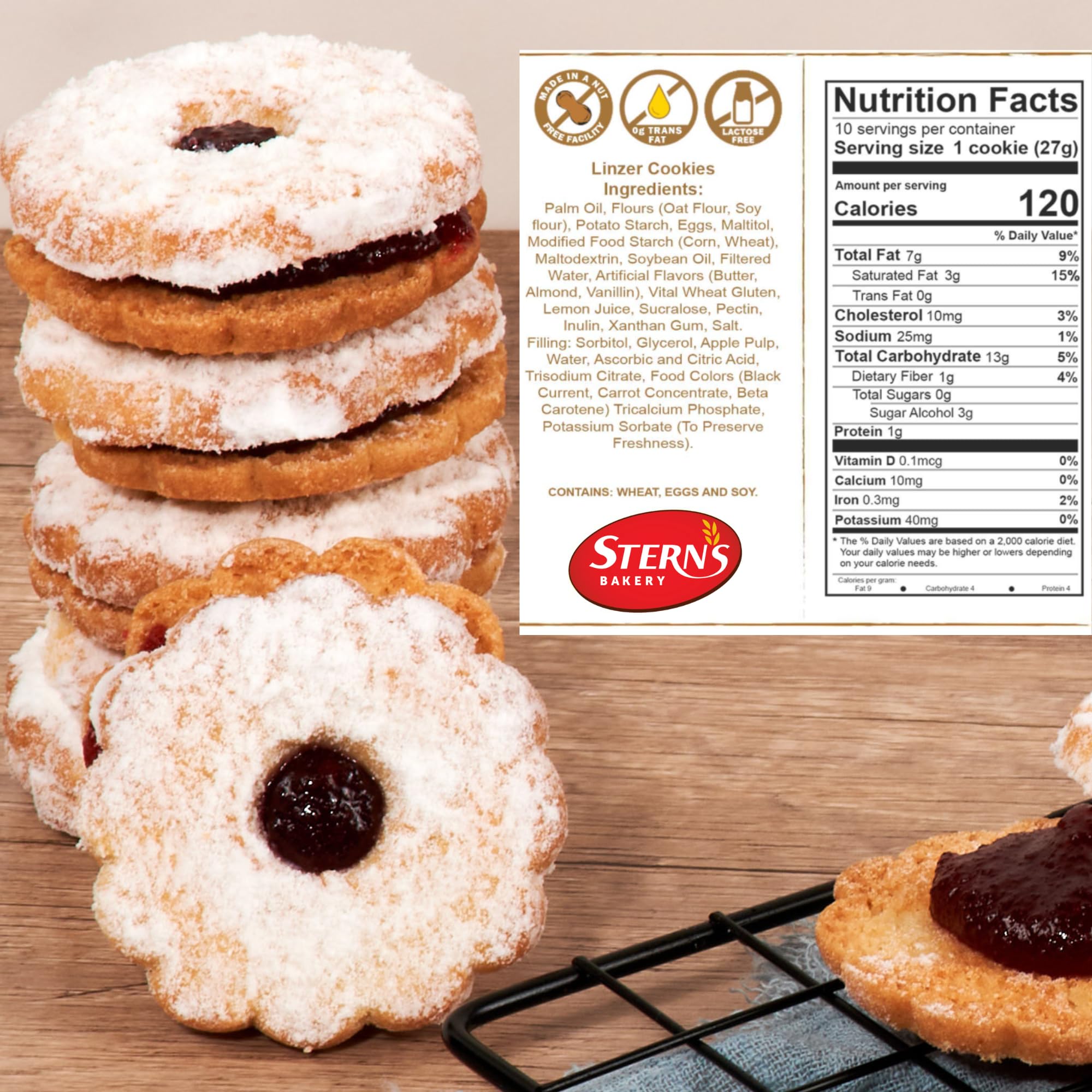 Stern's Bakery bite-size linzer cookies, individually wrapped for gifting