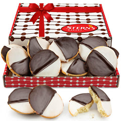 Stern's Bakery black and white cookie close-up highlighting classic New York flavor and texture