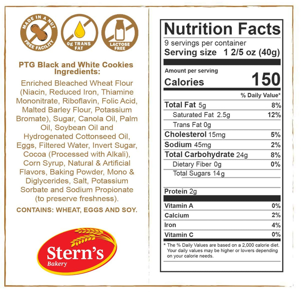 Box packaging of Stern’s Bakery cookies showing easy-to-carry design.