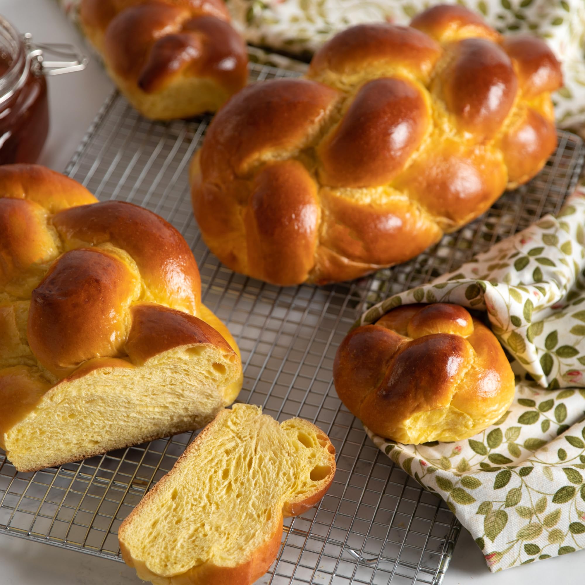Stern's Bakery challah roll slices ready for quick breakfasts or sandwiches.
