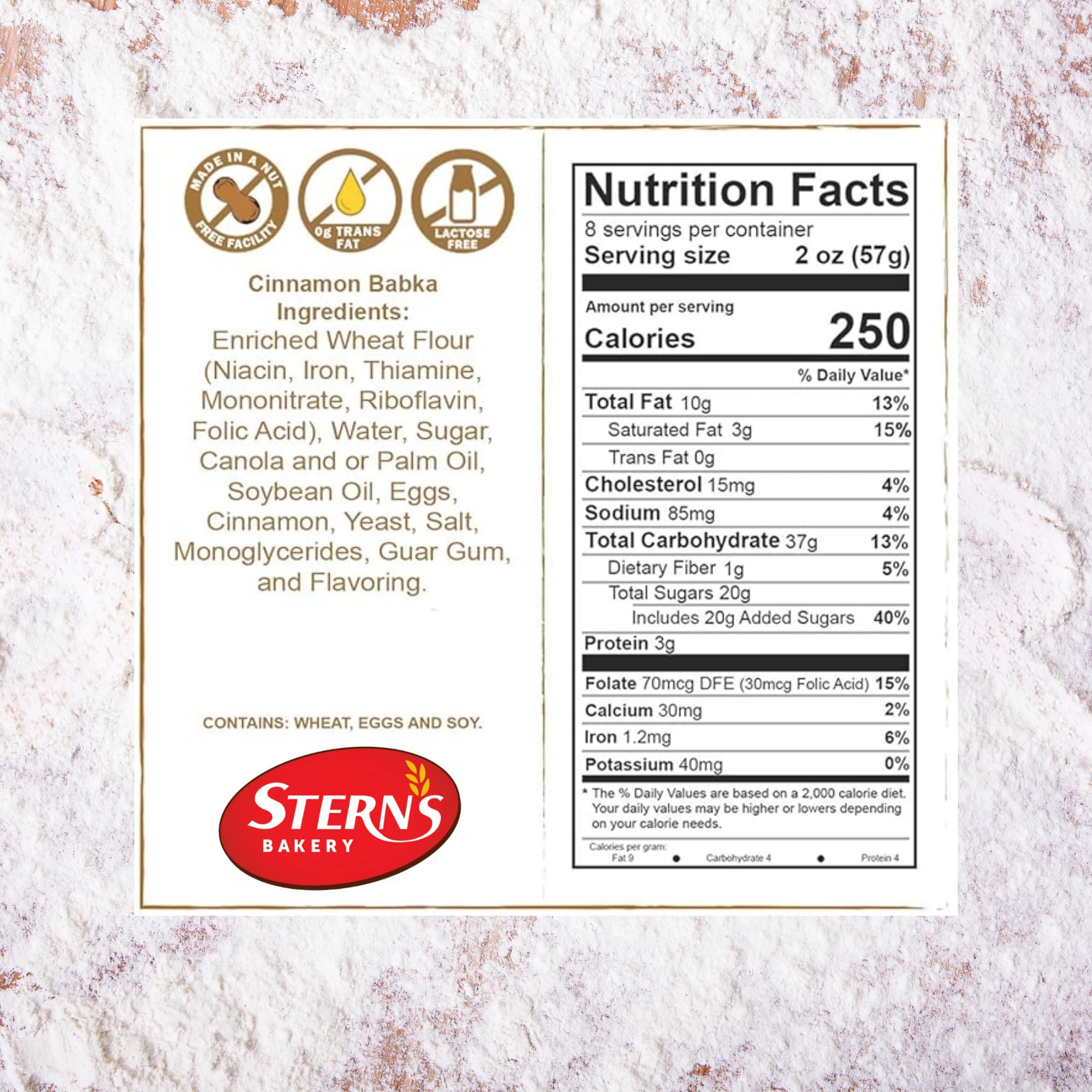 Stern's Bakery Cinnamon Babka cross-section reveals a rich cinnamon swirl