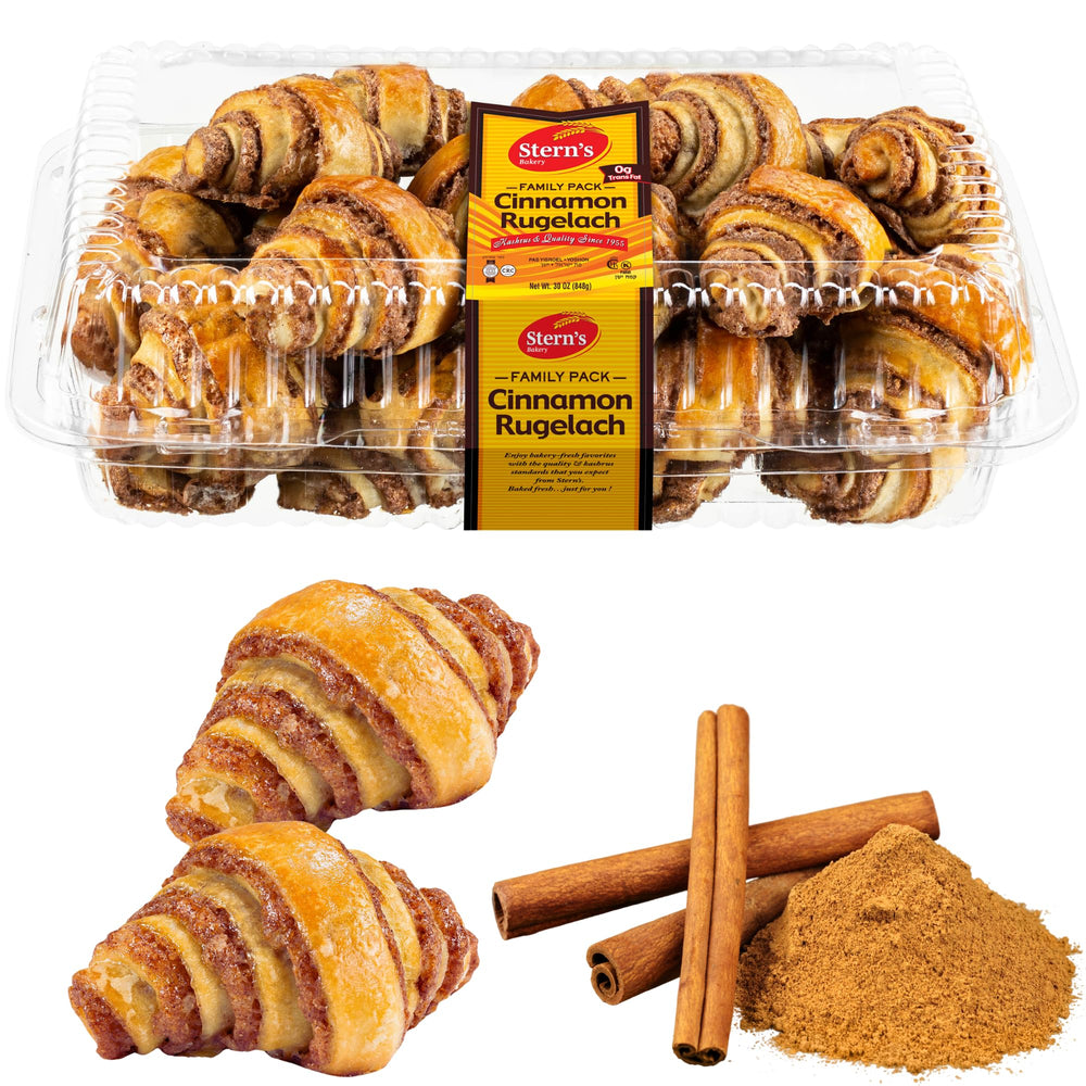 Stern's Bakery Cinnamon Rolls packaging on display for easy grab-and-go