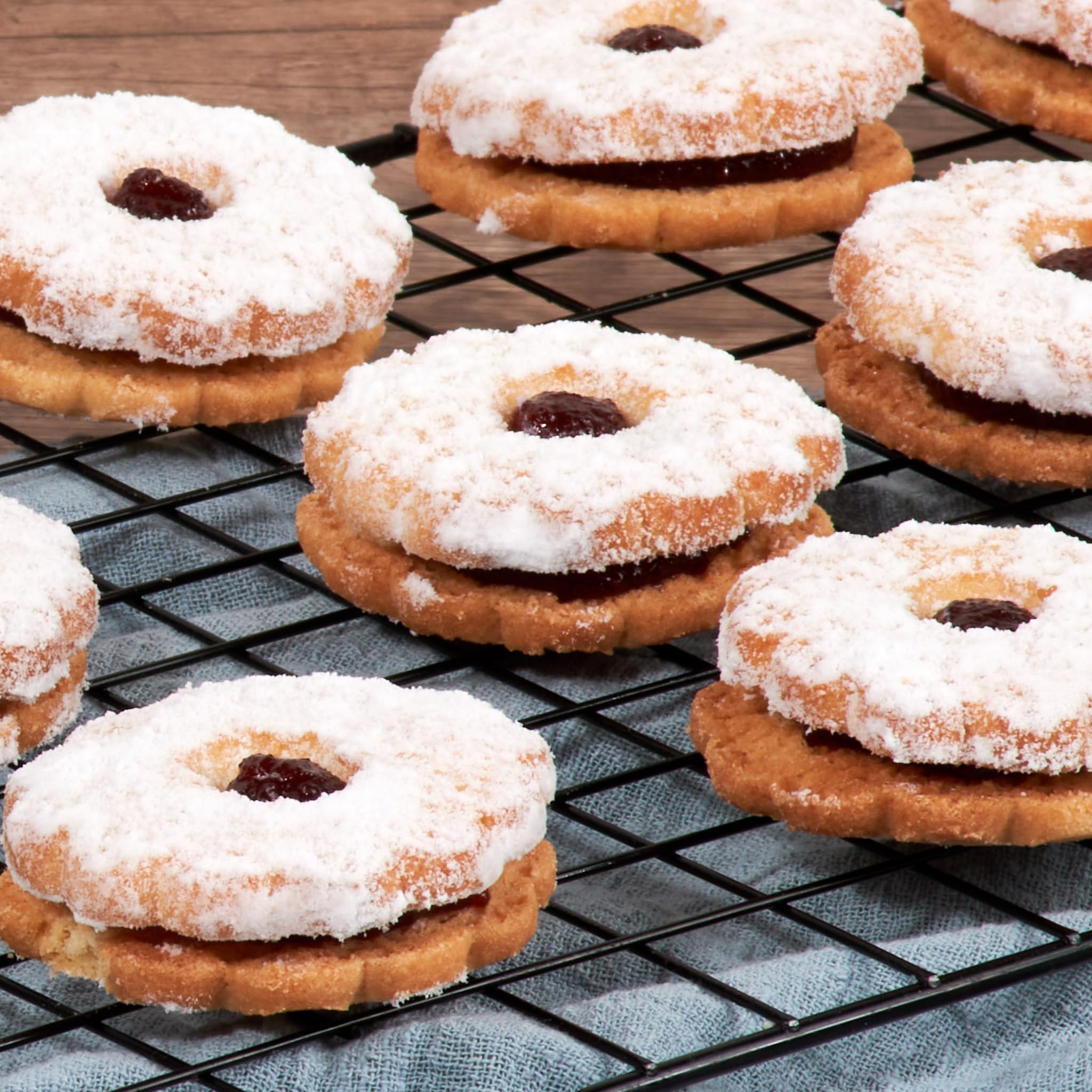 Stern's Bakery gift-ready Linzer cookies packaging for holidays
