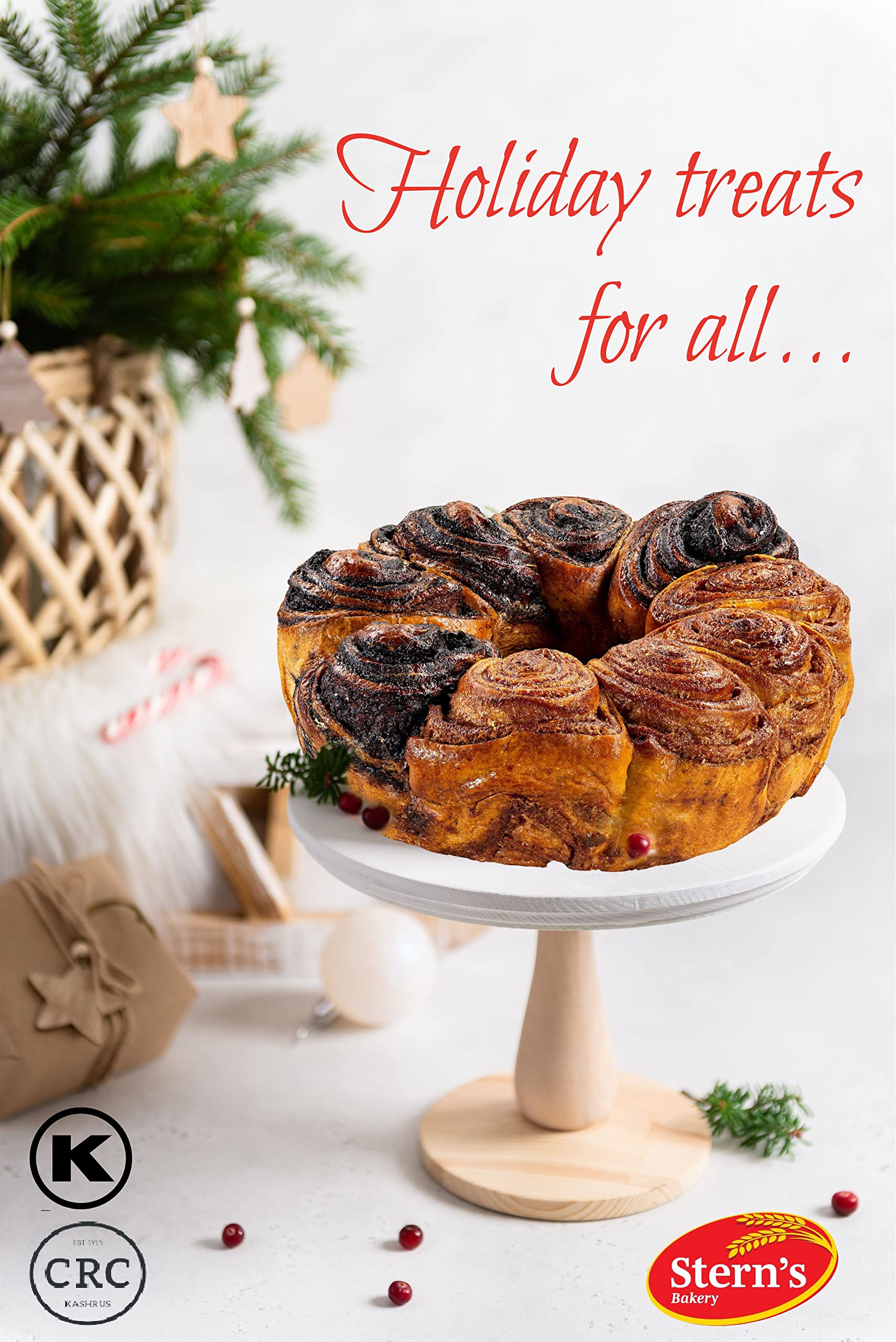 Sterns Bakery Purim gift ready babka looks thoughtful and shareable.