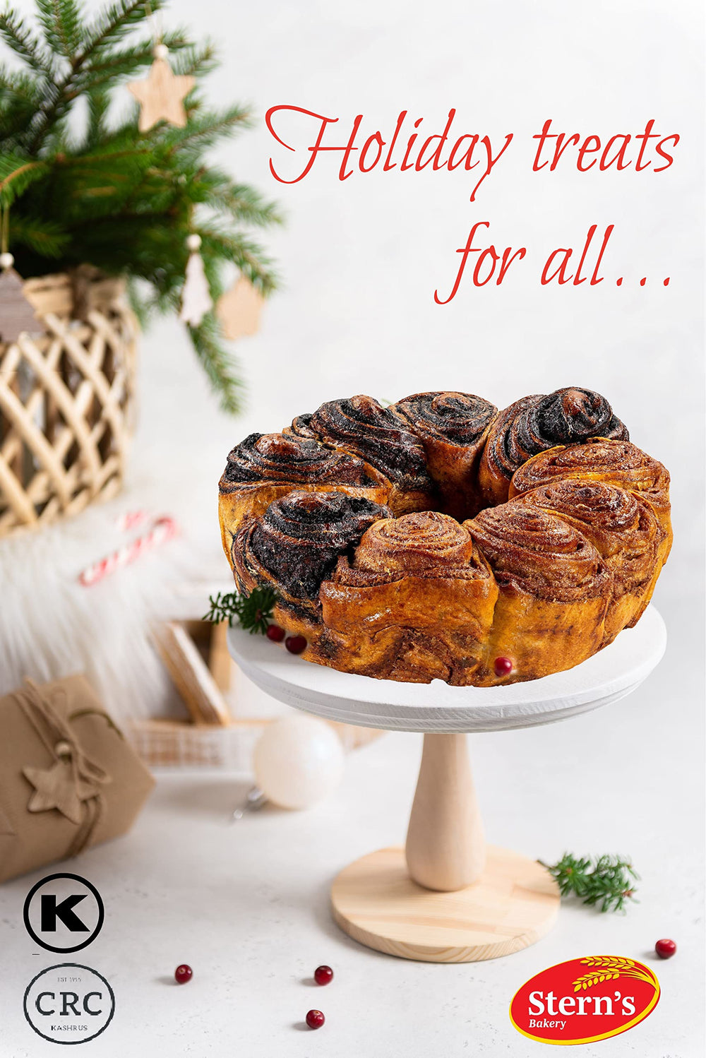 Sterns Bakery Purim gift ready babka looks thoughtful and shareable.
