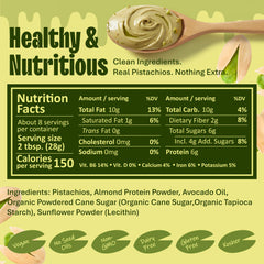 Stesh Pistachio Butter label closeup with clean ingredients.
