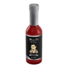 Steve-O's Destroyer hot sauce bottle front for bold heat and garlic flavor